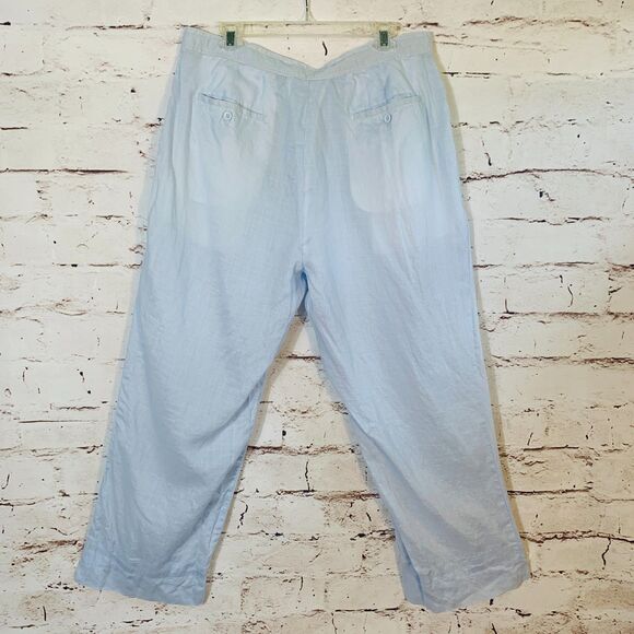 Successo Uomo by Phita 100% Linen Pants Mens 38x32 Sky Blue Lightweight Trousers - Picture 2 of 8
